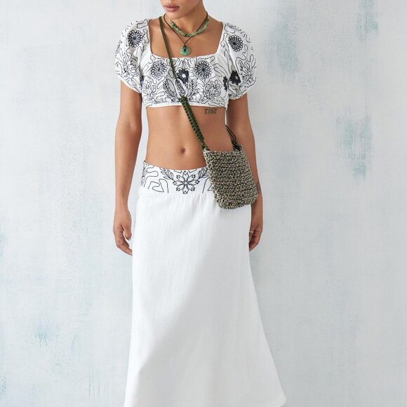 SALE! new Free People 2-PIECE Lotus Skirt & Top Set 100% COTTON embroi… - Picture 2 of 7